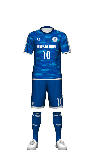 明海大学女子サッカー FP HOME 長袖ユニフォームの3Dシミュレーション画像