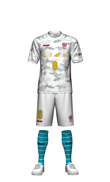 Lion GK HOME 半袖ユニフォームの3Dシミュレーション画像
