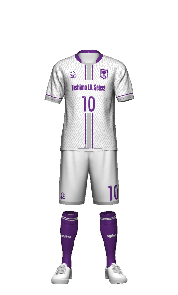 豊島区サッカー協会 FP AWAY 半袖ユニフォームの3Dシミュレーション画像