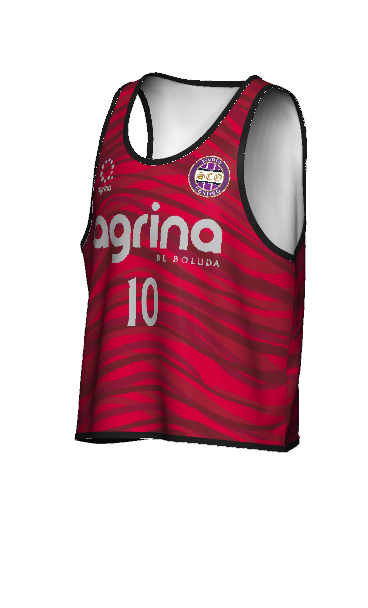 agrina(アグリナ)セミオーダー昇華 リバーシブルビブス 1レイヤー 3Dシミュレーション画像